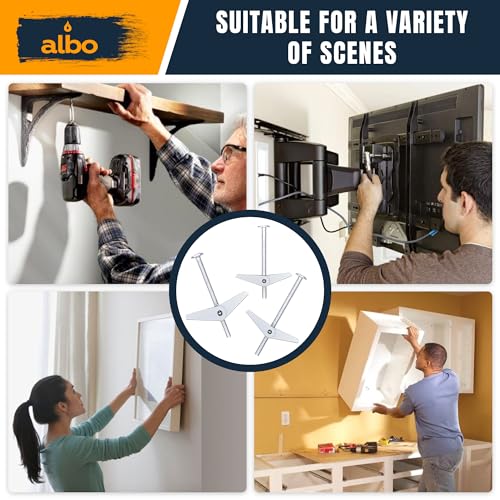 image for ALBO 25-Piece Heavy Duty Hollow Wall Anchors Kit for Drywall Ceilings 
