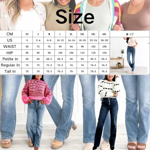 Mid Rise Button Fly Bootcut Jeans Trendy Classic Vintage Jeans Stretchy Jeans for Women2