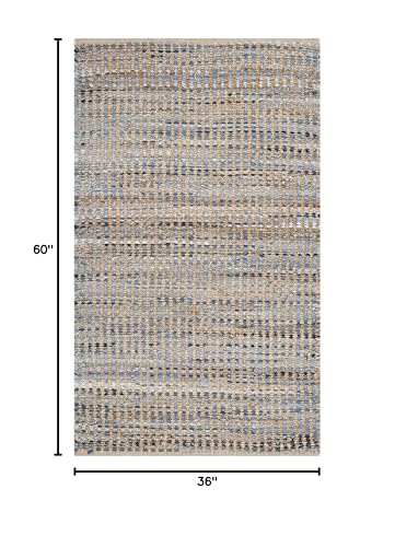 Tapete SAFAVIEH Cape Cod 3' x 5' Natural y Azul miniatura 2