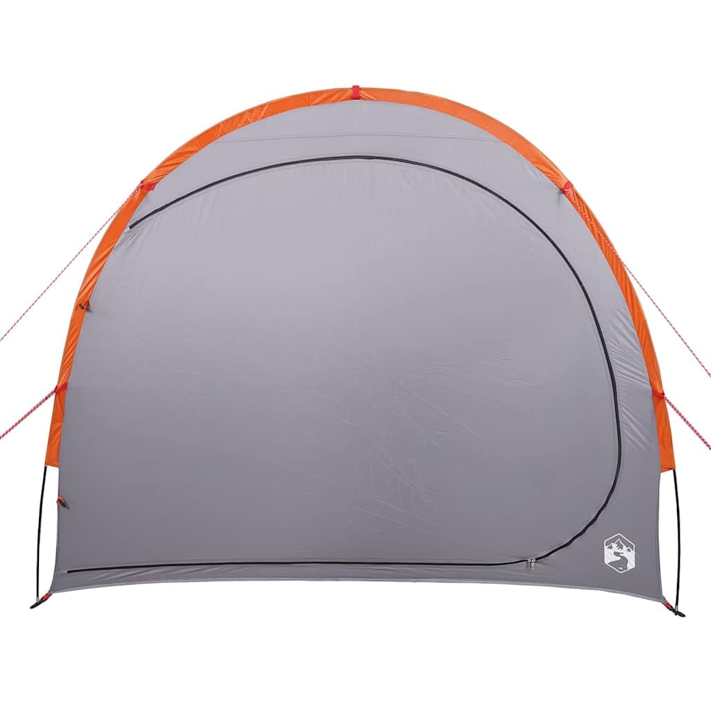 Tienda de campaña impermeable gris y naranja para camping, tienda de campaña con espacio de almacenamiento, accesorios para excursiones familiares, tienda de campaña de poliéster impermeable con