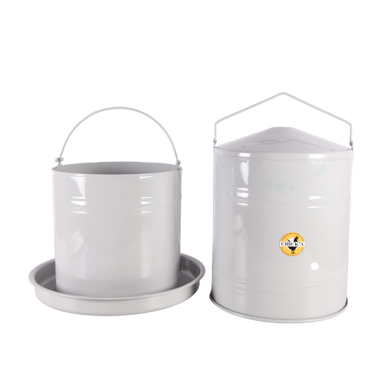 Bebedero de metal gris, 20 l