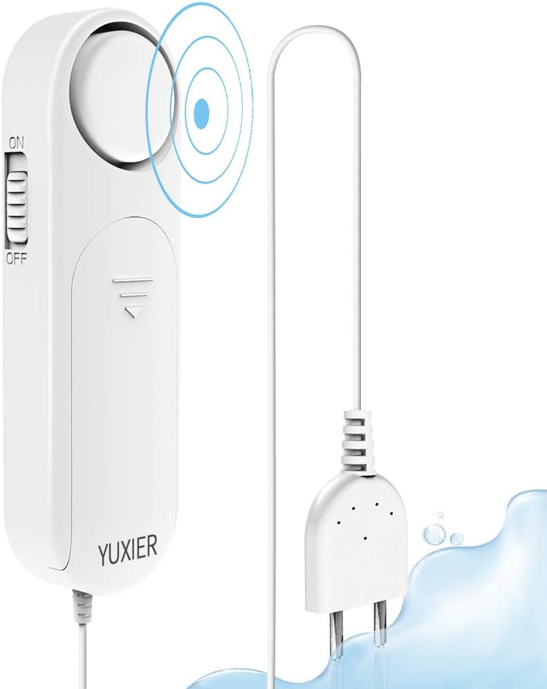 YUXIER Water Leak Alarm Detector Flooding Sensor Alert 110 Db Battery Operated -Fish Tank Sink Tube Water Heater Sump Pump Alarm Indoor