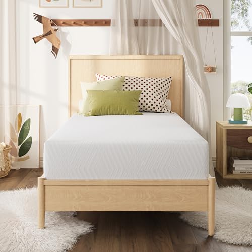 Image of MLILY Twin XL Mattress in a Box, 10 inch Mattresses Made in USA for Kids Bed Single Size Daybed Individual Bunk, Green Tea Memory Foam Mattress for Cool Sleep & Pressure Relief, Medium Firm