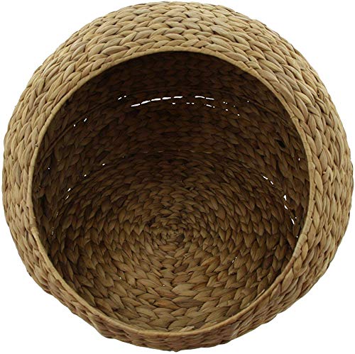 Tierbett Kuschelhöhle aus Wasserhyazinthe, Ø 50 cm, inkl. Kissen, Katzenkorb, Katzenbett, Hundebett, Hundekörbchen