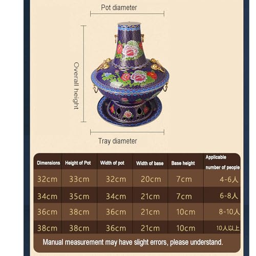 Olla tradicional china de cobre esmaltado 30 cm miniatura 6