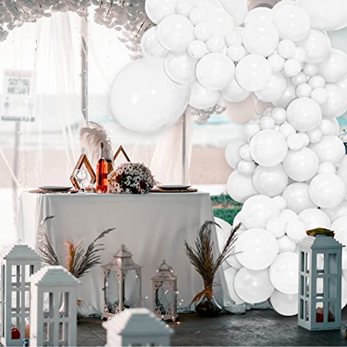 Image of White Balloons 110Pcs, 5 Inch Small White Latex Party Balloons, Mini Thick White Balloons for Wedding Birthday Baby Shower Decorations.