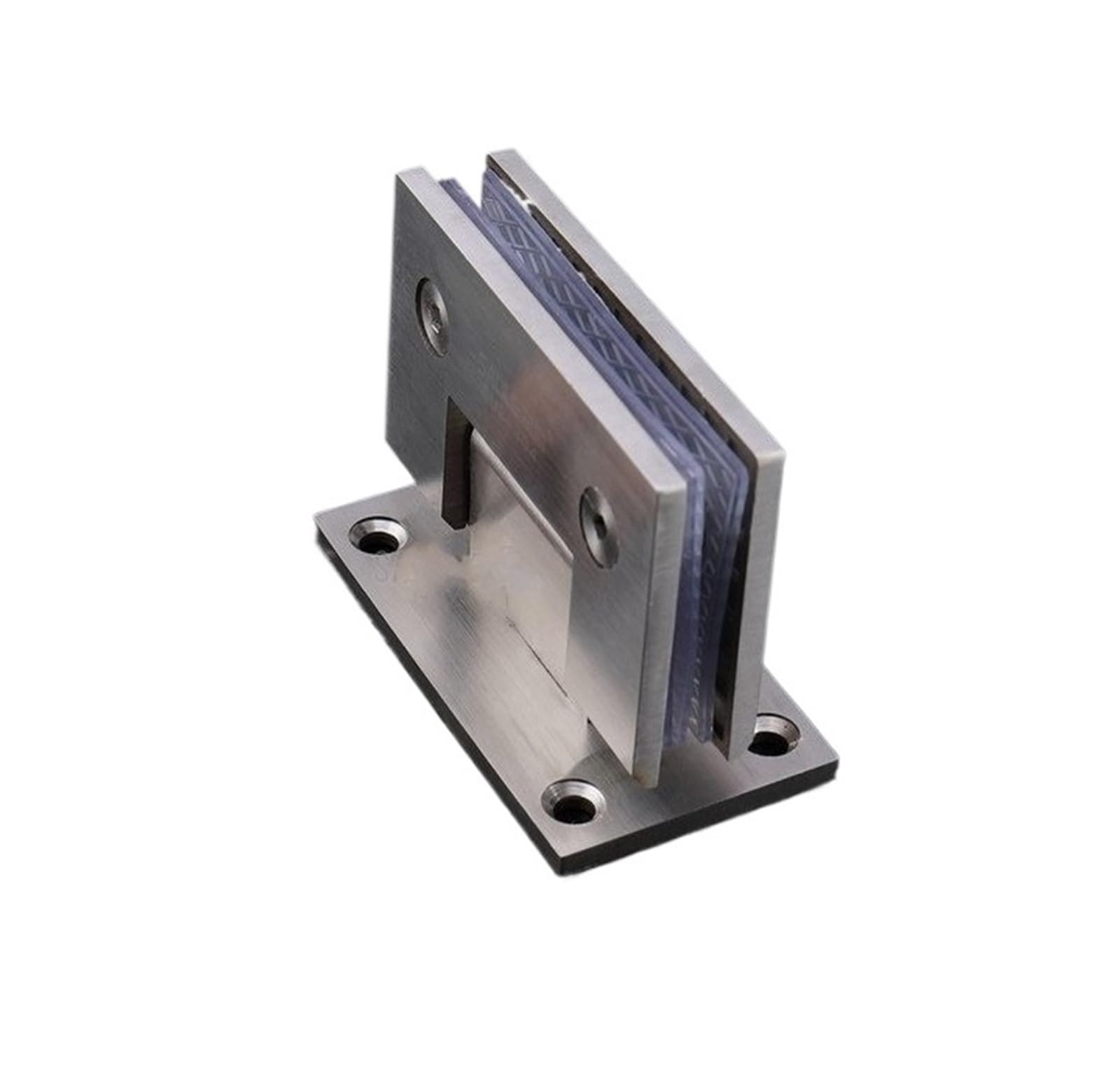 Padgcnor Brushed Bathroom Glass Door Hinges Precision Cast Stainless Steel Shower Room Glass Door Hinge Bathroom Clip 90 Degree Two-Way Gate Clamp(Brushed)