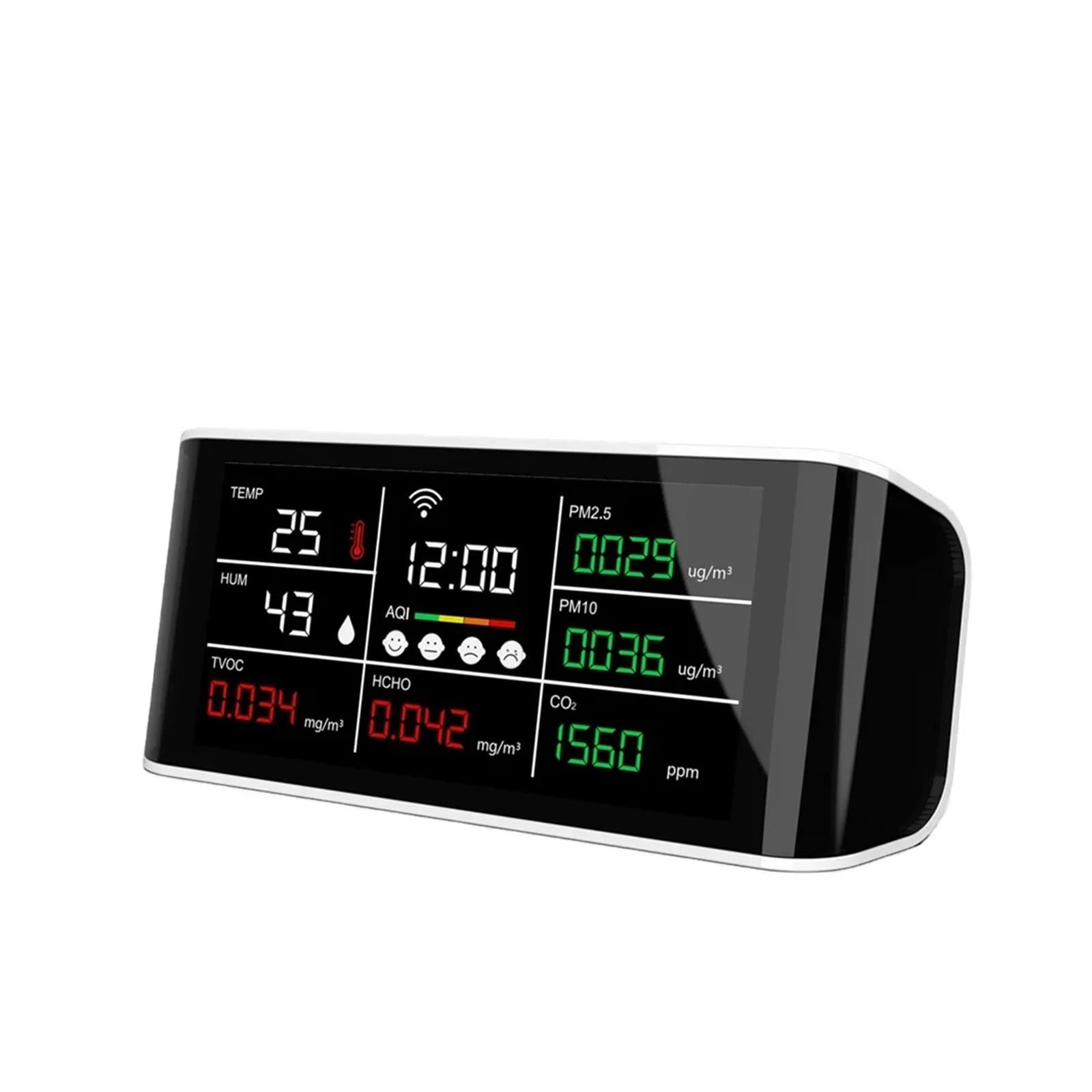 Detektor jakości CO2 PM2.5/10/HCHO Czujnik gazu Tester temperatury Wilgotność 2 w 1, Połączenie Wi-Fi Tuya