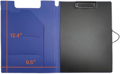 Miniatura 9 de Portapapeles de almacenamiento, carpeta Kakbpe de almacenamiento de archivos, tamaño carta, multibolsillo, de plástico, A4, organizador portátil con