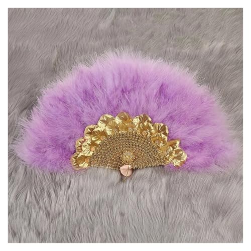 Abanico de mano plumas avestruz densas que no se desarman en bailes y bodas 5