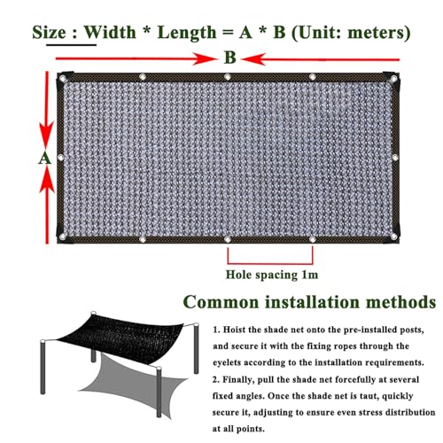 Filet d'ombrage rectangulaire 2x5m avec oeillets pour serre et jardin