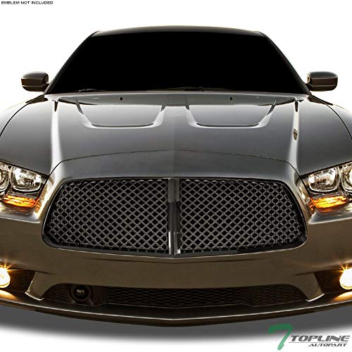 Black Mesh Front Hood Bumper Grill Grille Abs For 2011-2014 Dodge Charger #TOP1