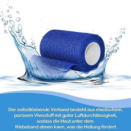 aurorayer 8 Rollen Selbstklebender Verband 7,5cm x4,5m Sport Elastische Fixierbinde,Selbsthaftende Bandage, Vet Wrap Pet Fixierbinde für Finger Pferd Katze Hund (Blau)