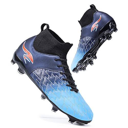 Men's Soccer Cleats High-Tops Lace-Up Non-Slip Football Cleats Outdoor Sports Athletic Soccer Shoes Big Boy HG Turf Boots4