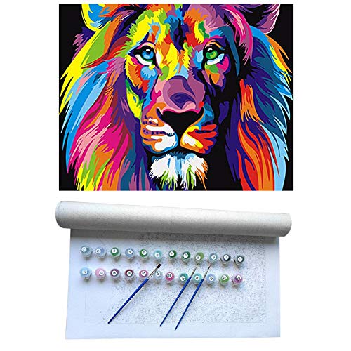 Bestlle Pintar por números para Adultos, Kit de números de Pintura al óleo de Bricolaje Temas de Animales Kits de Lienzo de Pintura al óleo Digital para Adultos Niños niños Principiantes