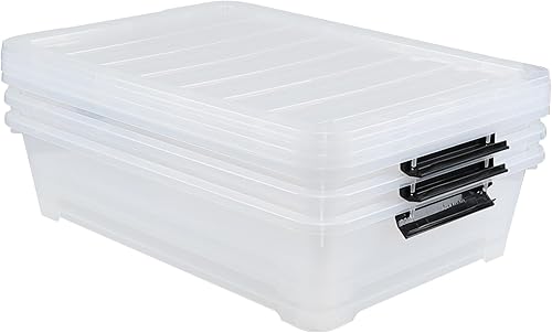 Miniatura 6 de Yesdate Caja de almacenamiento grande debajo de la cama, 40 cuartos de galón, contenedores de almacenamiento con ruedas debajo de la cama,