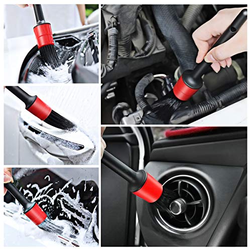 10 Pcs Wheel & Tire Brush Detailing Brushes Set - 16 Inch Long Rim Brush, 5Pcs Sizes Car Detailing Kits, Short Handle Tire Brush, 3Pcs Wire Brushes for Cleaning Car, Motorcycle, Interior, Exterior - Thumbnail 5