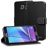VENA Galaxy Note 5 Leather Wallet Case [vSuit] Draw Bench PU Leather Wallet Flip Cover with Stand and Card Slots for Samsung Galaxy Note 5 (Black)