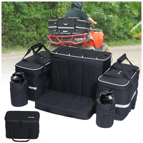 Ehaho ATV Rear Seat Storage Bags with Cooler Bag 83L Large ATV Rear Rack Bag [Waterproof & Durability] 4 Wheeler Cargo Rear Seat Bags Compatible with Polaris Sportman Fourtrax Can Am Kawasaki Yamaha