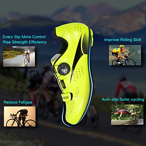 Darevie Men's Breathable Road Cycling Shoes,Cycling Footwear Self-Locking Shoes Delta Cleats,Non-Slip Bike Shoescy For Men Green #TOP4