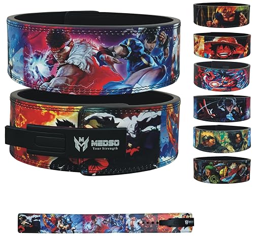 MEDSO Anime Gewichthebergürtel, Hebebühne für Kniebeugen, Kreuzheben, Cross-Training, Gewichtheben, Bodybuilding für perfekte Rückenunterstützung für Männer und Frauen (X2, X-Large)