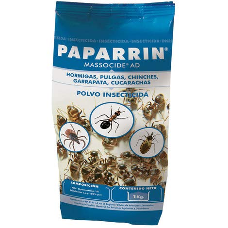 2 x1Kg MASSOCIDE Polvo insecticida contra Hormigas, pulgas, chinches, garrapatas y cucarachas
