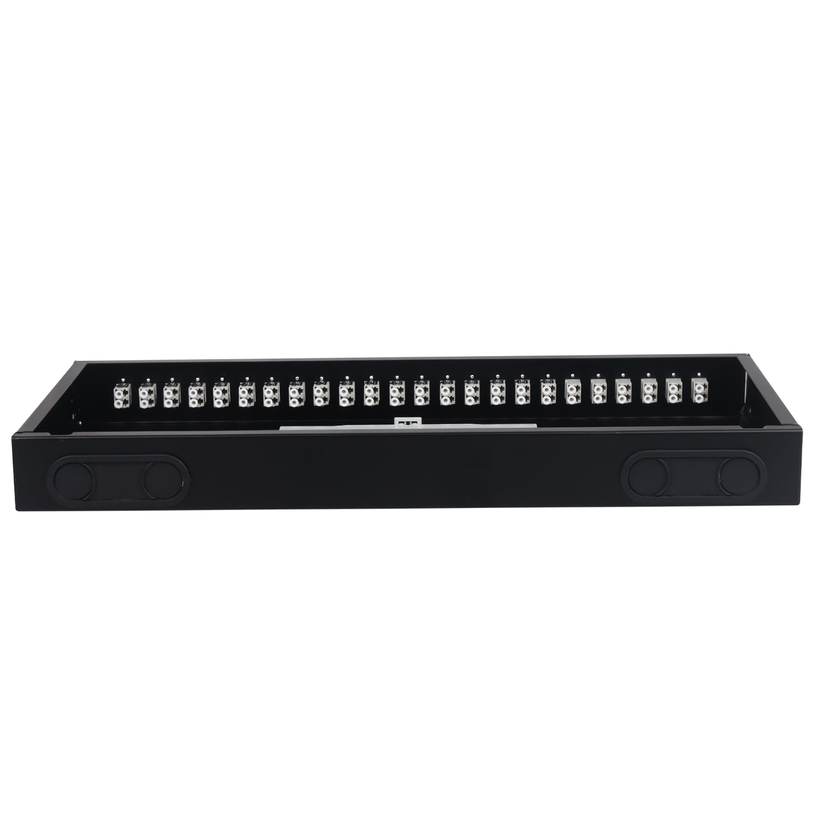 24 Duplex Mutil Mode 48 porte LC-OM2 Rack Mount Enclosure Box + vassoi di giunzione Cavi in fibra LC-UPC Kit, 48 Core LGX Patch Panel Box adatto per armadi rack da 19" (include Pigtail e