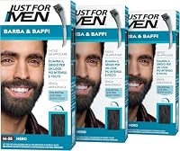 Just For Men Barba & Baffi, Tinta Barba Uomo, Colore Nero, M55 (3 Pack)