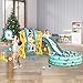 Amictoy Toddler Slide and Swing Set, 5 in 1 Kids Climber Slide Playset for Toddlers Age 1-3, Freestanding Baby Slide Indoor Outdoor Playground with Basketball Hoop