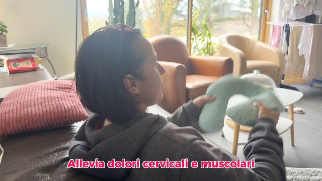 Cuscino Cervicale Ai Noccioli Di Ciliegia Bio | Caldo E Freddo | Made In Italy 25x25 | Ideale Per Cervicale E Relax - 2