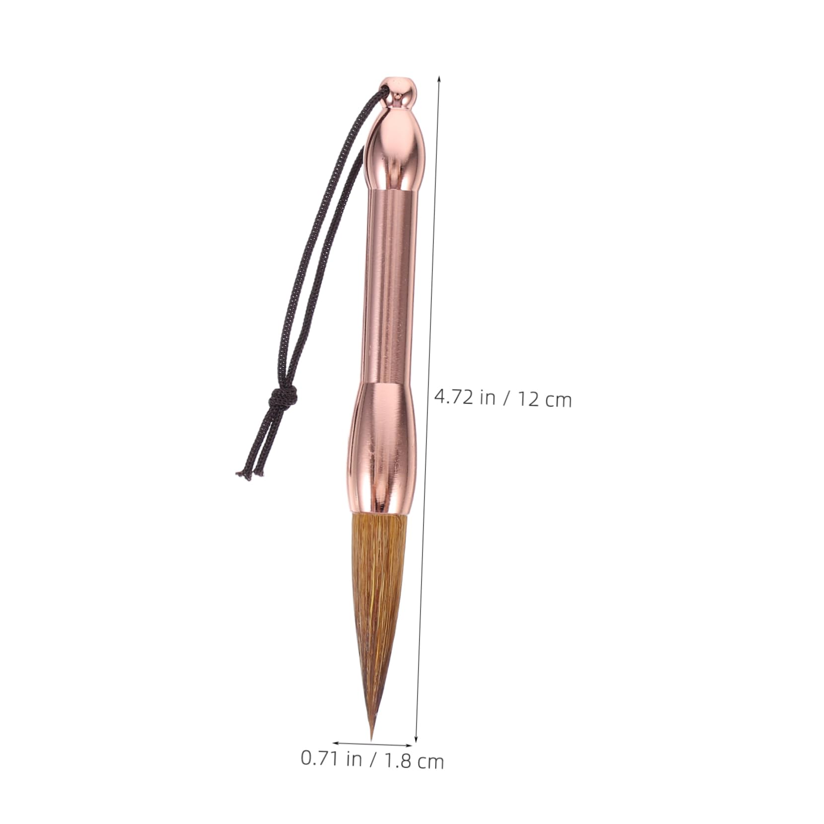 STOBOK Miniature Copper Rod Calligraphy Brush Pen Soft Tip Drawing Tool for Chinese Writing Watercolor Painting Art Ergonomic Grip Easy Clean Design