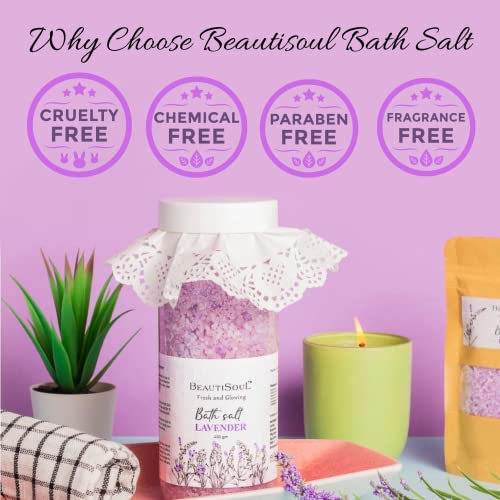 Beautisoul Lavender Bath Salt and Foot Soak | Epsom Salt for Foot Spa, Relaxing & Muscle Pain | Bath soak and Foot Soak for Relaxation and Stress Relief | Valentines Gift for... - Image 5