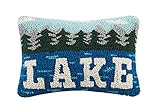 Peking Handicraft 30TG74C12OB Beautiful Lake Hook Pillow, 12-inch Long, Wool and Cotton