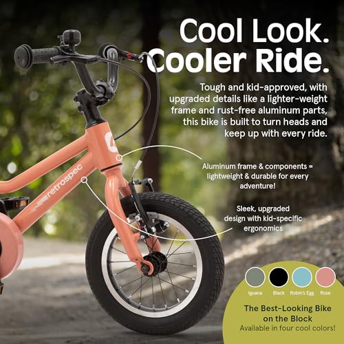 Image of Retrospec Koda Plus Kids Bike for Boys & Girls Ages 2-3 Years - 12 inch Children's Bicycle, Adjustable Seat & Handlebars, Removable Training Wheels, Front Hand Brakes, Rear Coaster Brake & Safety Bell