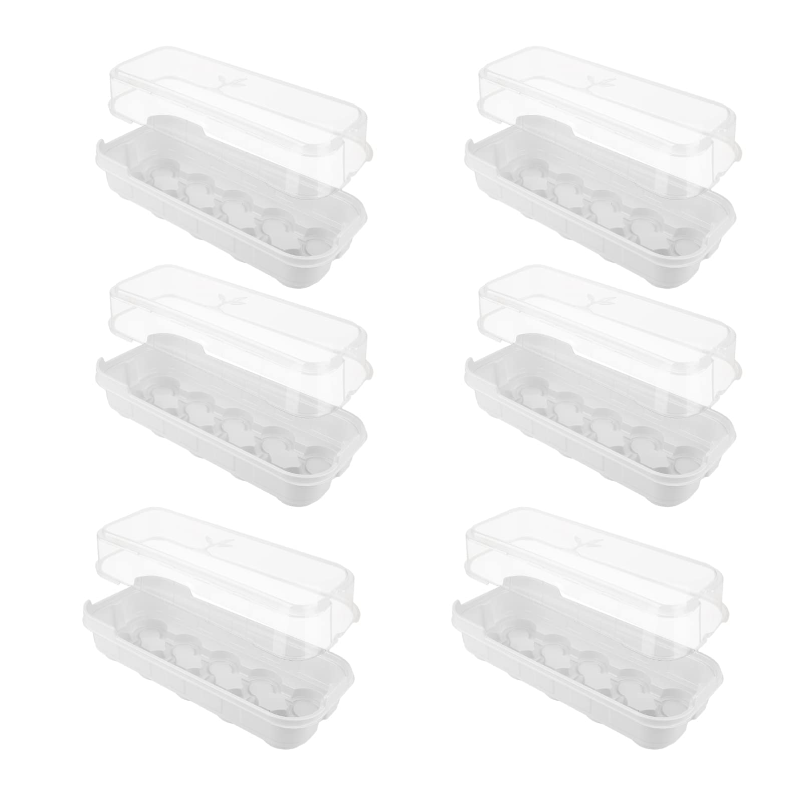 Rtway White 6 Pack Seed Propagator Tray Set, Mini Sturdy Windowsill Trays With Cover Dome, Greenhouse Grow Trays For Starting Seeds (10 Cells Per Tray)