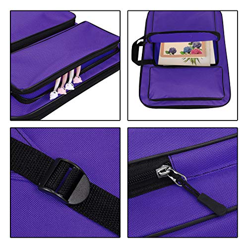 Image of Art Portfolio Carry Case Bag Drawboard Tote Handheld Storage Portable Shoulder Lightweight Box for 8k Sketch Pad Artist Drawing Painting Supplies