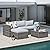 Super Patio Outdoor Patio Furniture Set, 5 Piece PE Wicker Rattan Outdoor Sectional, All-Weather Patio Conversation Set with Gray Cushions and Coffee Table, Steel Frame