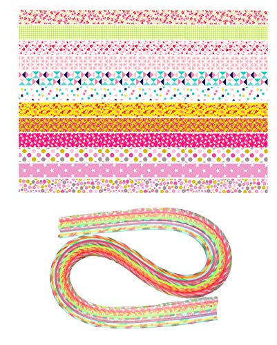 Paper Quilling Set 600 Strips(12 Different Floral Patterns,Width 5mm)