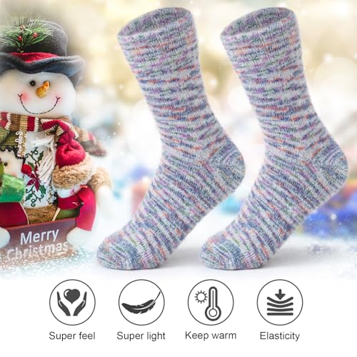 Image of SISOSOCK 5 Pairs Fuzzy Soft Cozy Comfortable Socks for Women, Casual Sleep Comfy Socks, Perfect Warm Winter Gifts for Women