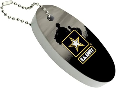 GRAPHICS & MORE U.S. Army Logo with Soldier Silhouettes Floating Keychain Oval Foam Fishing Boat Buoy Key Float