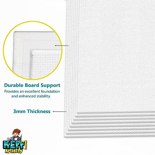 Image of KEFF 12-Pack Bulk Canvas Boards, 9x12 Canvas for Acrylic, Oil, Watercolor, Tempera - 100% Cotton Primed Painting Canvas