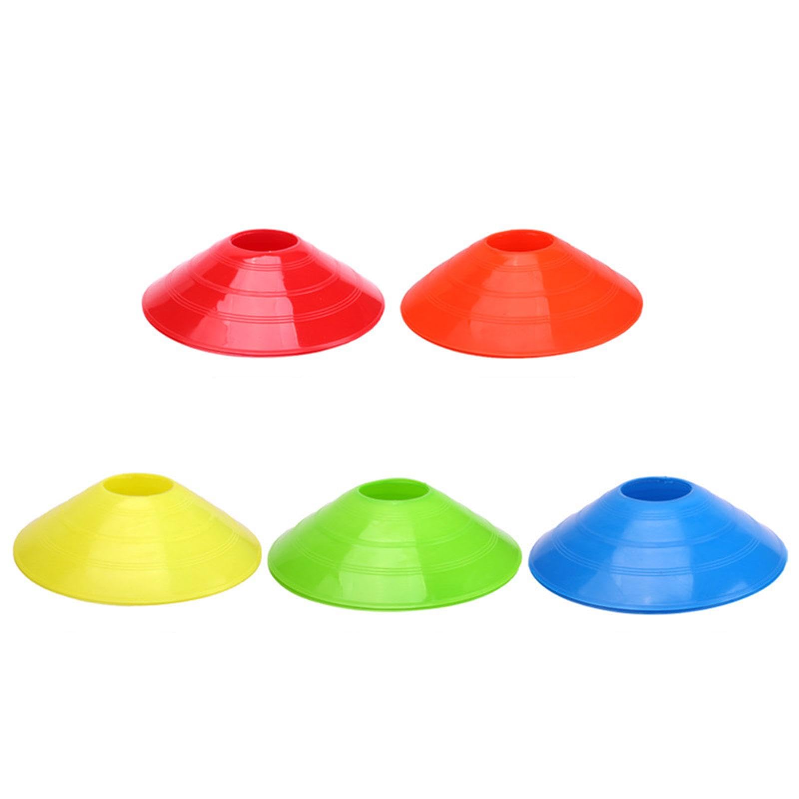 Paquete de 50 conos de entrenamiento de disco plano PETG para fútbol, baloncesto y fútbol, paquete de 50 unidades, con bolsa de transporte