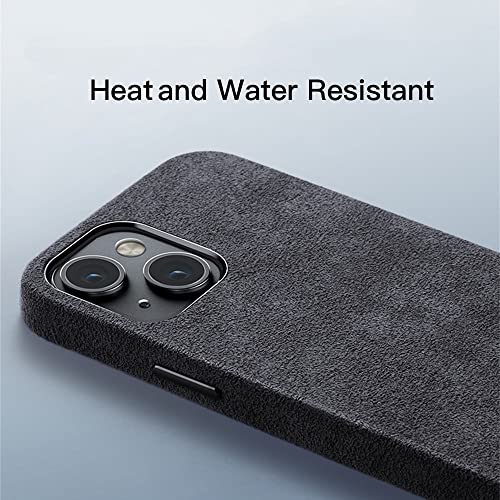 Pjcoll Alcantara Suede Case For Iphone 13 Pro And Pro Max, Mag-Safe Wireless Charging Compatible, Non-Slip, Shock-Proof, Water And Heat Resistant Premium Case (Iphone 13 Pro, Baby Blue) #TOP3