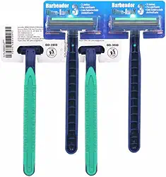 Kit com 12 Barbeadores Descartáveis, 3 Lâminas, Cabeça Móvel, para Barbear Rente e Confortável