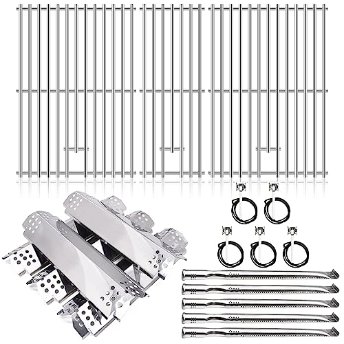 Image of Grill Grate Replacement Parts for Nexgrill 720-0882A Evolution Infrared Plus, Stainless Steel Grill Grates, Heat Plates Shields, Burner Tubes, Igniters for Nexgrill Replacement Parts 5 Burner.