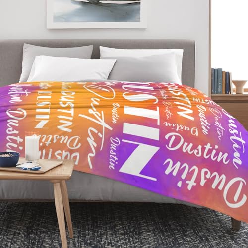 Name Blanket Personalized Name Blanket Customized Blanket with Name Text for Adult Kid Birthday Christmas Mothers Fathers Valentines Day Gift