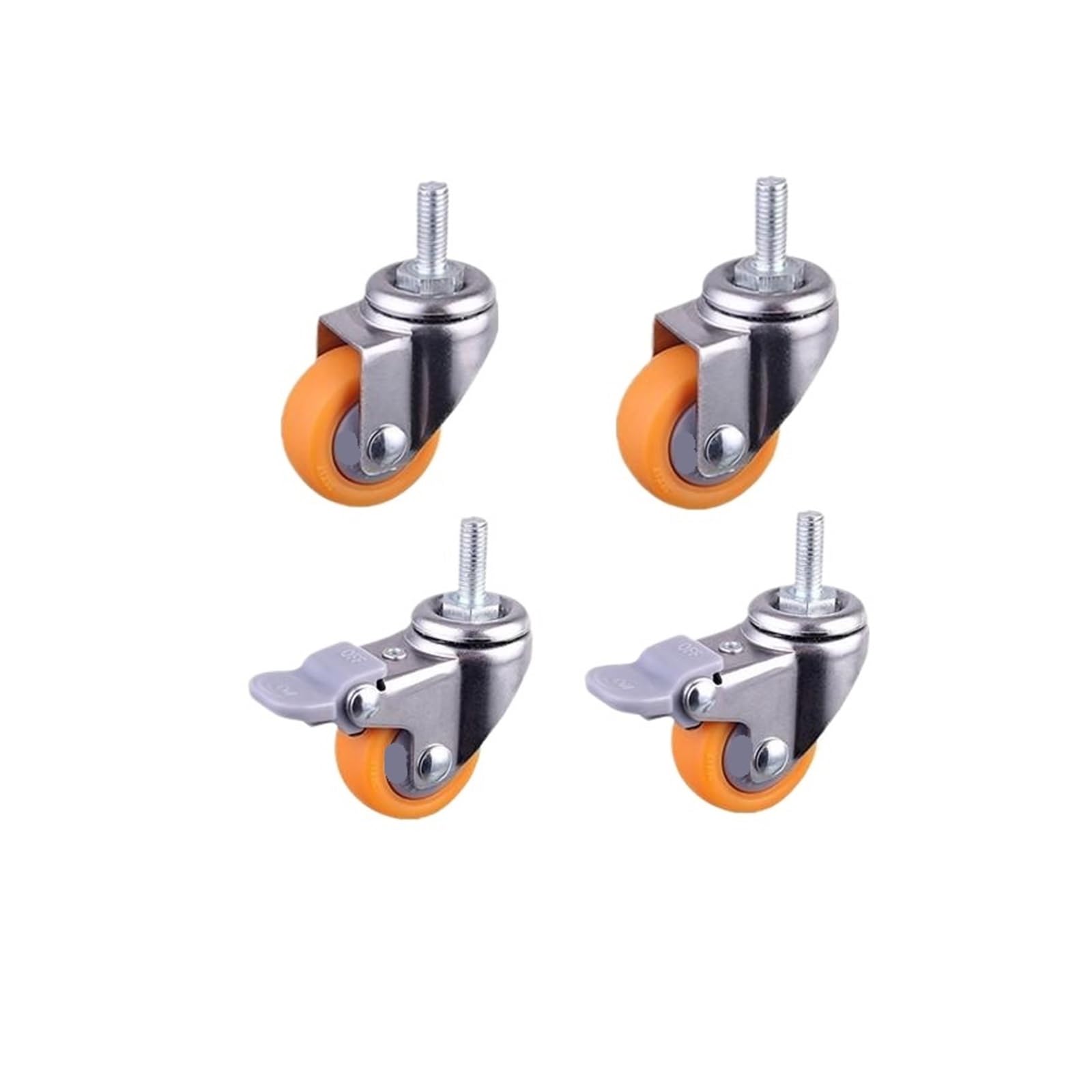 MXXDMOPD 4 Pack 1.5 Inch Screw Casters Orange PP Furniture Wheels Silent Display Cabinet Speakers(E)