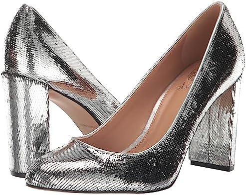 Vince Camuto Women's Desimmys Block Heel Pump, Silver, 6.5 | Image 6