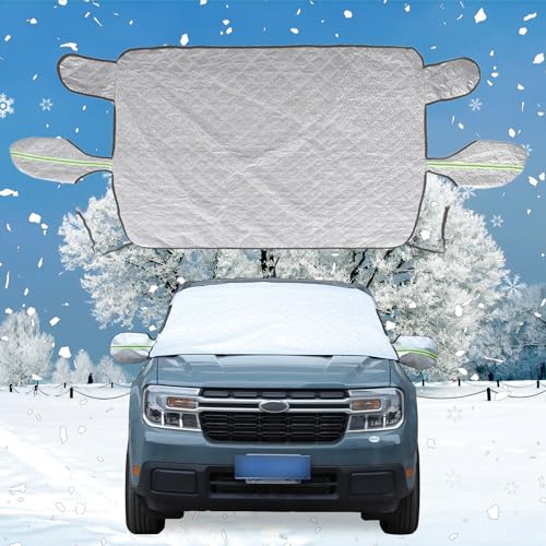Image of Windshield Snow Cover Compatible with Ford Maverick 2022-2024, Car Snow Cover, Front Windshield Sunshade, Exterior Windscreen Sun Shade, UV-Rays Sun Ice Snow Frost Protector, 4-Layer Windshield Cover
