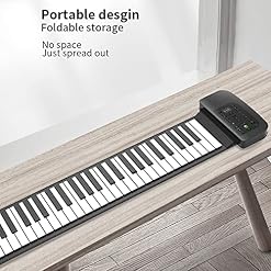 KEMNGO Piano Enroulable à 88 Touches, Clavier de Piano MIDI USB Flexible for Enfants et Adultes, Enregistrement en Un… - Les Beatles, Paul McCartney, John Lennon, RIngo Starr, George Harrison KEMNGO Piano Enroulable à 88 Touches, Clavier de Piano MIDI USB Flexible for Enfants et Adultes, Enregistrement en Un… – Image 2
